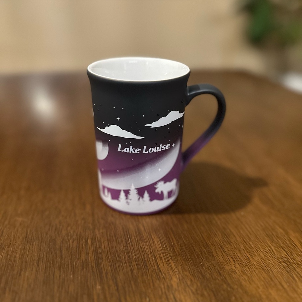 Lake Louise Black and Purple Mug